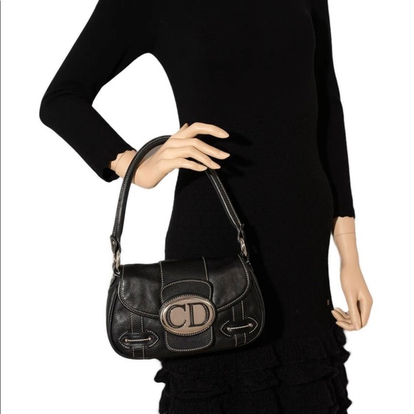 CHRISTIAN DIOR Leather CD Flap Saddle Bag - Picture 15 of 16